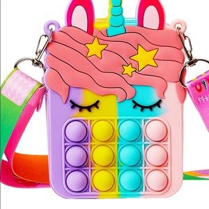 Cute 🦄Unicorn Bubble Sensory Crossbody Shoulder Bag, Helps Relieve Stress!😊